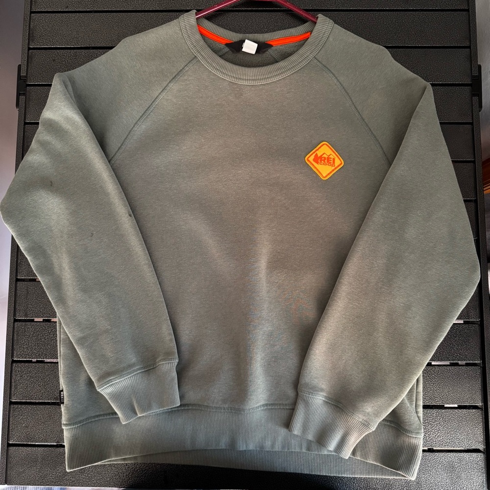 REI Men's Olive Crewneck Sweater